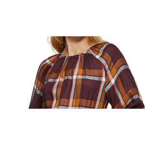 Top da Donna DKNY a Maniche Lunghe con Stampa Scozzese e Logo Ricamato, Taglie XS e XL, per Ufficio - Popeline di Raso e Lino Autunnale - Product Image 2