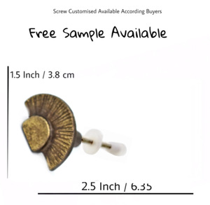 Tiradores de manija de armario de cajón de Metal de latón antiguo y hierro, perillas de patrón de medio sol para cocina, dormitorio y comedor, uso de armario - Product Image 3