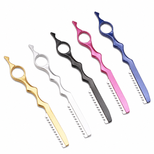 Hair <b>Cutter</b> Metal Single <b>Edge</b> Blade Straight Carbon Steel Safety Razor with Rubber Handle Right-Handed for Hair Thinning - Product Image 3