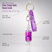Bracelet en silicone transparent avec capsule bonbon, porte-clés en acrylique, pendentif de sac, accessoire cadeau