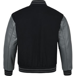 เสื้อแจ็กเก็ตเบสบอล100% สำหรับผู้ชายเสื้อโค้ทผ้าฝ้ายปักโลโก้ด้านหน้าผ้าขนแกะเคลือบสำหรับฤดูหนาวบริการ OEM - Product Image 2