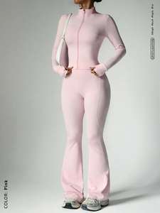 ชุดเซ็ตเสื้อฮู้ดและกางเกงขาบานสไตล์เรโทร Y2K สำหรับผู้หญิง ลายปัก ฤดูหนาว แฟชั่นสตรีทแวร์ ลายเรียบ สไตล์ลำลอง ชุดกีฬา ขายส่ง - Product Image 6