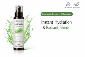 Nouveauté Brume capillaire à la rosmarine Spray démêlant biologique avec protection thermique et tenue forte pour cheveux normaux - Product Image 2