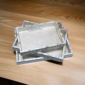 ถาดเสิร์ฟหอยมุกทำด้วยมือเป็นมิตรต่อสิ่งแวดล้อมถาดอาหารปลอดภัยสำหรับตกแต่งวันหยุดร้านอาหาร - Product Image 3