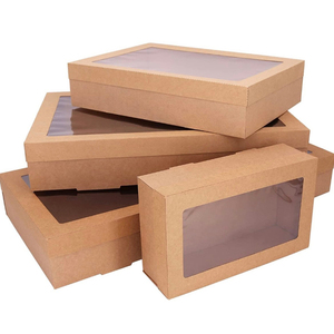 Contenitore per Picnic in Carta Kraft con Coperchio Trasparente |   Vassoio Monouso per Catering e <span class=keywords><strong>Asporto</strong></span> - Product Image 3