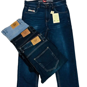 Jeans pour hommes de haute qualité, design unique, pantalon en jean denim, coupe régulière, taille moyenne, lavage uni, été automne, 100% coton - Product Image 3