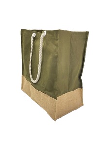 Sacs fourre-tout en toile imprimée en coton pour femme, fabriqués directement par le fabricant, portables, plusieurs couleurs et tailles, doublure en soie, poignées en cuir - Product Image 3