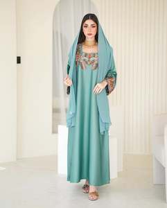 ชุดคาฟตันอาบายะห์แบบอาหรับประดับลูกปัดทำมือ ซาร์โดซี สำหรับชุดจาลาบียะห์ ฮิญาบ เสื้อผ้าอิสลาม ผ้าชีฟอง ไซส์ใหญ่ น้ำหนักเบา - Product Image 2