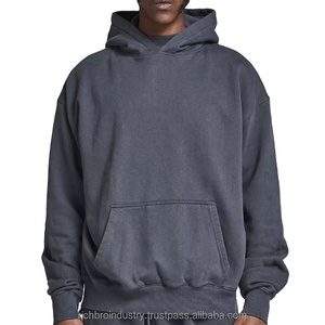 Wholesale Custom Heavyweight Acid Wash Oversize Unisex <b>Hoodies</b> High Quality French Terry Heavy Washed <b>Grey</b> Color Streetwear - Product Image 2