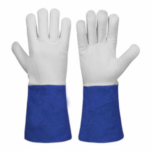 Vente en gros de gants de soudage personnalisés de haute qualité longs gants de sécurité en cuir de vachette gants de travail résistants à la chaleur avec logo - Product Image 5