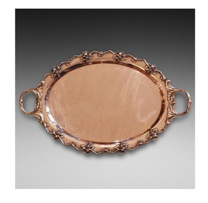 Nueva bandeja de cobre personalizada Venta más vendida Mejor calidad con bandeja de dos asas para hotel y restaurante usado - Product Image 5