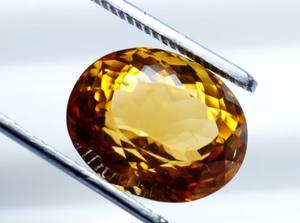 Pierre précieuse en citrine naturelle de 14x10 mm, taille ovale, facettée, pierre en vrac - Belle grande pierre de citrine, cadeau idéal pour lui - Product Image 3