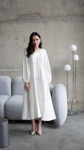 Vestido largo blanco romántico de la mejor calidad, vestido maxi de verano, vestido blanco de lino MIDI cottagecore - Product Image 2