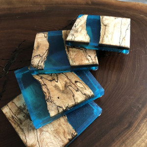 Tasse à café sous-verre en bois et résine avec des morceaux de sous-verre en bois de forme carrée sous-verre de meilleure qualité à un prix raisonnable - Product Image 5