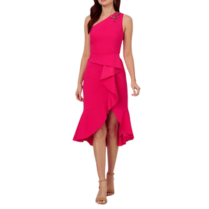 Robe à une épaule à volants pour femme élégante, chic et parfaite pour toute occasion spéciale - Product Image 1