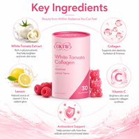 OKTW Witte Tomaten Collageen Gummies Citroensmaak Huidverhelderende Ontgiftende Suikerarme Beauty Supplement Beer Gummies Dagelijkse Orale Toediening