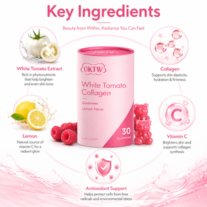 Gomitas de Colágeno de Tomate Blanco OKTW con Sabor a Limón, Suplemento de Belleza para Aclarar la Piel, Gomitas en Forma de Oso para una Piel Radiante, Belleza Oral Diaria - Product Image 3