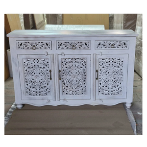 Gabinete de madera maciza decorativo duradero para almacenamiento de oficina en casa mueble artístico tallado a mano pieza extensible para sala de estar - Product Image 1