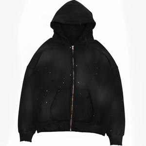 Wholesale 2025 Premium Quality Custom <b>Pullover</b> Hoodie Distressed Wash Streetwear Oversized Winter Fashion <b>Men</b> 100% Cotton - Product Image 2