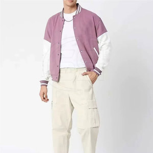 Chaqueta Letterman de Algodón Premium Inspirada, con Cuello Alto, Logotipo Frontal, Secado Rápido, Transpirable, Estilo Urbano, Prenda Exterior de Moda - Product Image 3