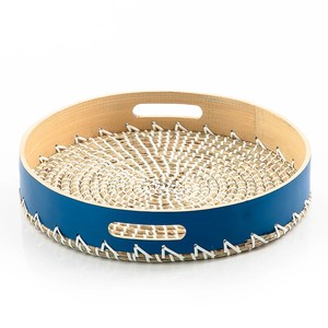 Plateaux en bambou enroulé fabriqués à la main pour le service des repas plateau de service en fibres naturelles filées du Vietnam - Product Image 1