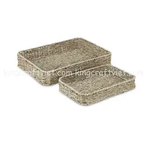 VietNam High Quality Handmade Seagrass Serving Tray New Model Eco-friendly Tray from King Craft Viet