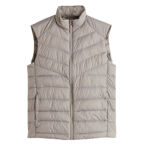 Chaleco Acolchado Sin Mangas Color Gris Claro para Hombre, Personalizable, con Cuello Alto y Cremallera, Estilo Invernal - Product Image 1