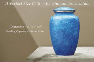 Urnes de crémation pour adultes pour hommes/femmes Urne funéraire pour cendres humaines Urnes décoratives pour cendres Grande boîte à souvenirs (bleu ciel) - Product Image 4