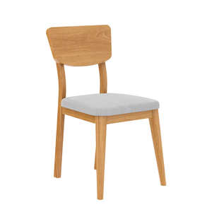 Silla de Comedor Cerelia Hecha de Madera de Teca Sólida con Acabado Natural y Asiento Tapizado para Uso en el Comedor - Product Image 3