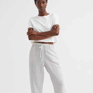 Pantalones de bloque de Color Hip Hop para mujer, ropa informal para correr, pantalones apilados con fondo de campana - Product Image 2