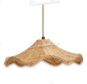 Pantalla de lámpara de mimbre vintage, lámpara colgante de mimbre de alta calidad, lámpara de madera hecha a mano - Product Image 1