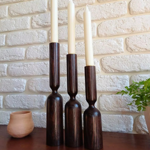 Candelabro de Madera Natural de Alta Calidad, Portavelas Rústico para Velas de Té y Velas de Pilar, Decoración del Hogar - Product Image 1