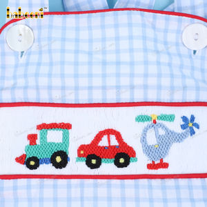 ODM - Conjunto de Ropa de Invierno para Bebés, Mono de Lujo para Recién Nacidos BB3156, Diseño de Burbujas con Vehículos Bordados a Mano, Spandex/Algodón - Product Image 3