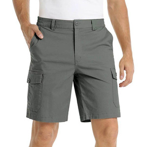 Pantalones cortos Cargo deportivos para hombre, pantalones cortos tácticos de talla grande de algodón, sueltos, rectos, para correr, gimnasio, pantalones cortos tácticos - Product Image 3