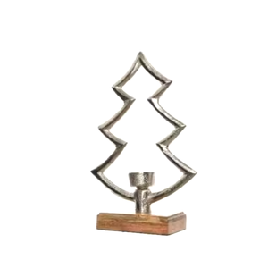 Bougeoir pilier en bois moderne et élégant fabriqué à la main Bougeoirs uniques pour la décoration de la maison pour Noël - Product Image 4