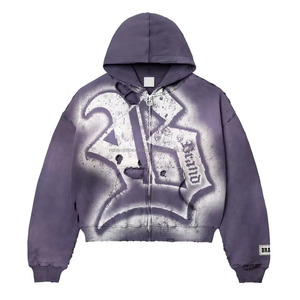 Personalizable Vintage Boxy Terry Hoodie 100% algodón Streetwear esencial para el invierno bordado liso teñido con impresión digital - Product Image 5