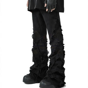 Pantalones Casuales de Invierno para Hombre, Ligeros, de Alta Calidad, con Logotipo Personalizado OEM, Corte Acampanado, Cierre de Botones, Lavado Medio Oscuro, 100% - Product Image 1