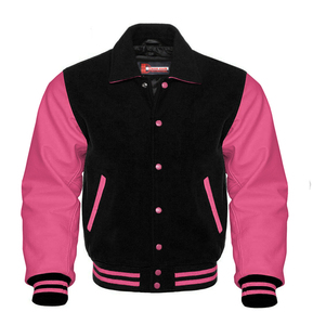 Veste universitaire personnalisée avec logo brodé, service OEM, design professionnel confortable, col montant en toile pour le printemps - Product Image 1