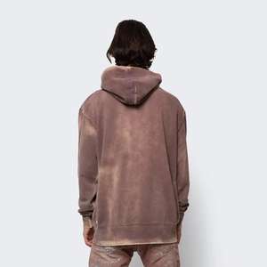 Sudadera con capucha de lavado ácido personalizada tela de algodón áspera efecto Sunfade estilo Vintage Streetwear - Product Image 2