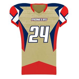 Maillot de football américain personnalisé en twill brodé avec logo, imprimé intégral, respirant, court, pour adulte, maillot de rugby durable - Product Image 5