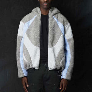 Jieen เสื้อผ้าคุณภาพสูงที่กำหนดเอง streetwear เสื้อมีฮู้ดสีบล็อกมีซิปทรงโอเวอร์ไซส์ขนแกะหนัก - Product Image 4