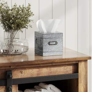 Caja de pañuelos de metal cuadrada de primera calidad Organizador elegante y sostenible para uso doméstico y comercial - Product Image 2