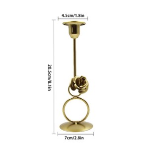 Bougeoir en laiton et métal avec accents floraux Bougeoir au dernier design Forme et taille personnalisées Bougeoir de table - Product Image 2