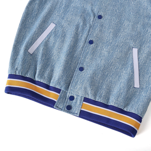 เสื้อแจ็คเก็ตวอร์ซิตี้บอมเบอร์ผ้าขนสัตว์ A&T แบบสั่งทำพิเศษ ปักลายด้านนอก ปิดด้วยซิป กันน้ำ กันลม สำหรับฤดูใบไม้ผลิ - Product Image 5