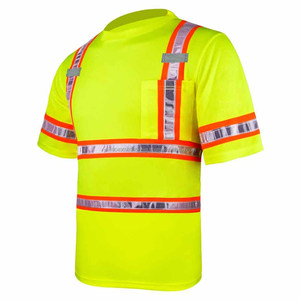 Camisetas Polo de Seguridad con Franjas Reflectantes 3M, Camiseta de Trabajo Reflectante, Tops de Trabajo de Manga Corta - Product Image 2