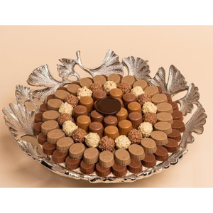 Plateau de service de bonbons au chocolat en métal argenté de qualité supérieure Présentoir de desserts sucrés au design élégant pour le mariage et d'autres événements - Product Image 5