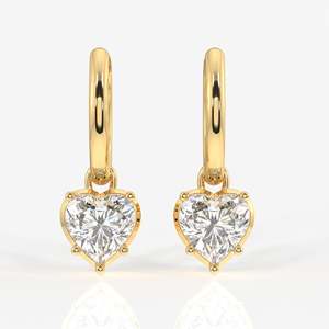 Pendientes de Oro de 14K con Diamante Cultivado en Laboratorio con Corte Corazón - Product Image 2