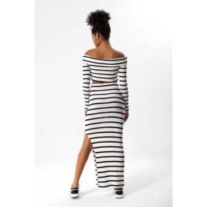 Falda a Rayas con Abertura - Product Image 4