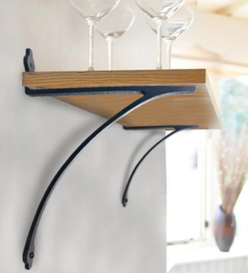 Soporte de estante multifuncional de hierro con acabado dorado moderno montado en la pared para estantes de madera abiertos sala de estar cocina Baño - Product Image 5