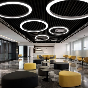 ECOJAS Đèn Treo Tuyến Tính <span class=keywords><strong>Led</strong></span> Tròn 2ft Chứng Nhận ETl Rosh <span class=keywords><strong>Ce</strong></span> Đèn Chùm Treo Hình Tròn Trang Trí Văn Phòng - Product Image 2